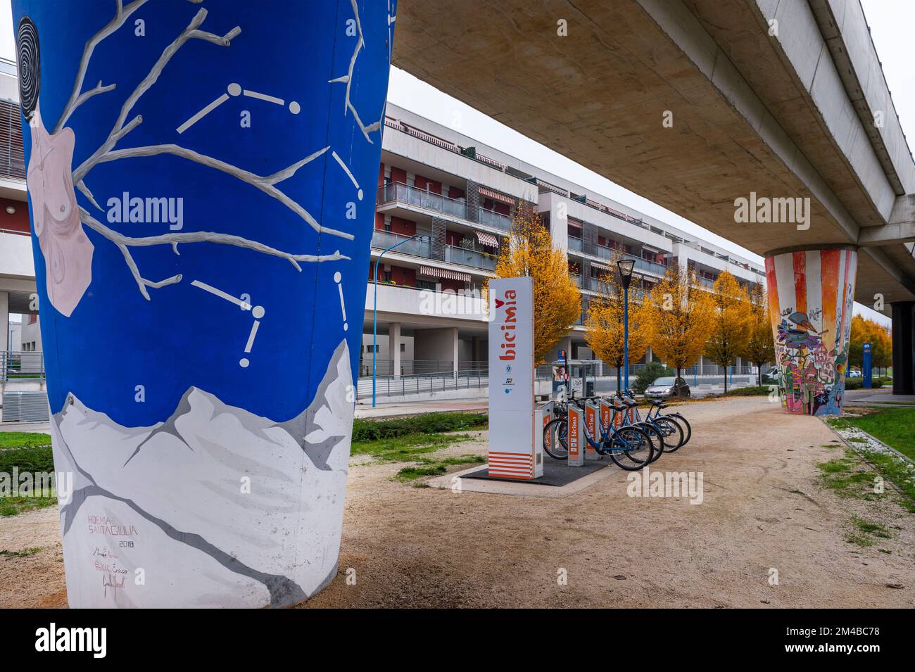 link urban art festival: cavalcavia sotterraneo a sanpolino, brescia, italia Foto Stock