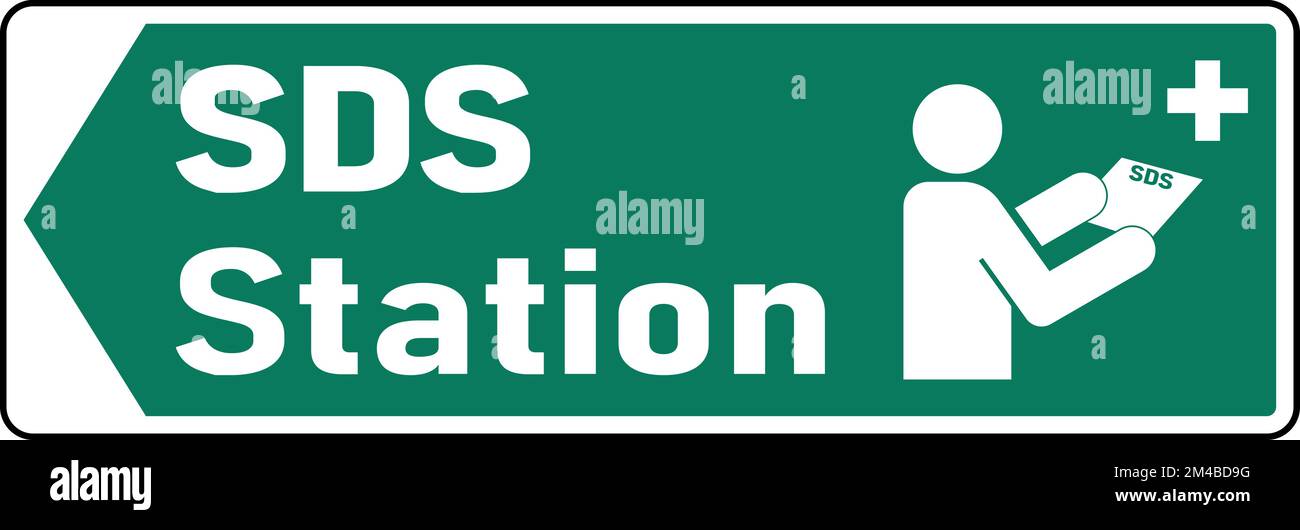 Simbolo della stazione SDS freccia sinistra su sfondo bianco Illustrazione Vettoriale