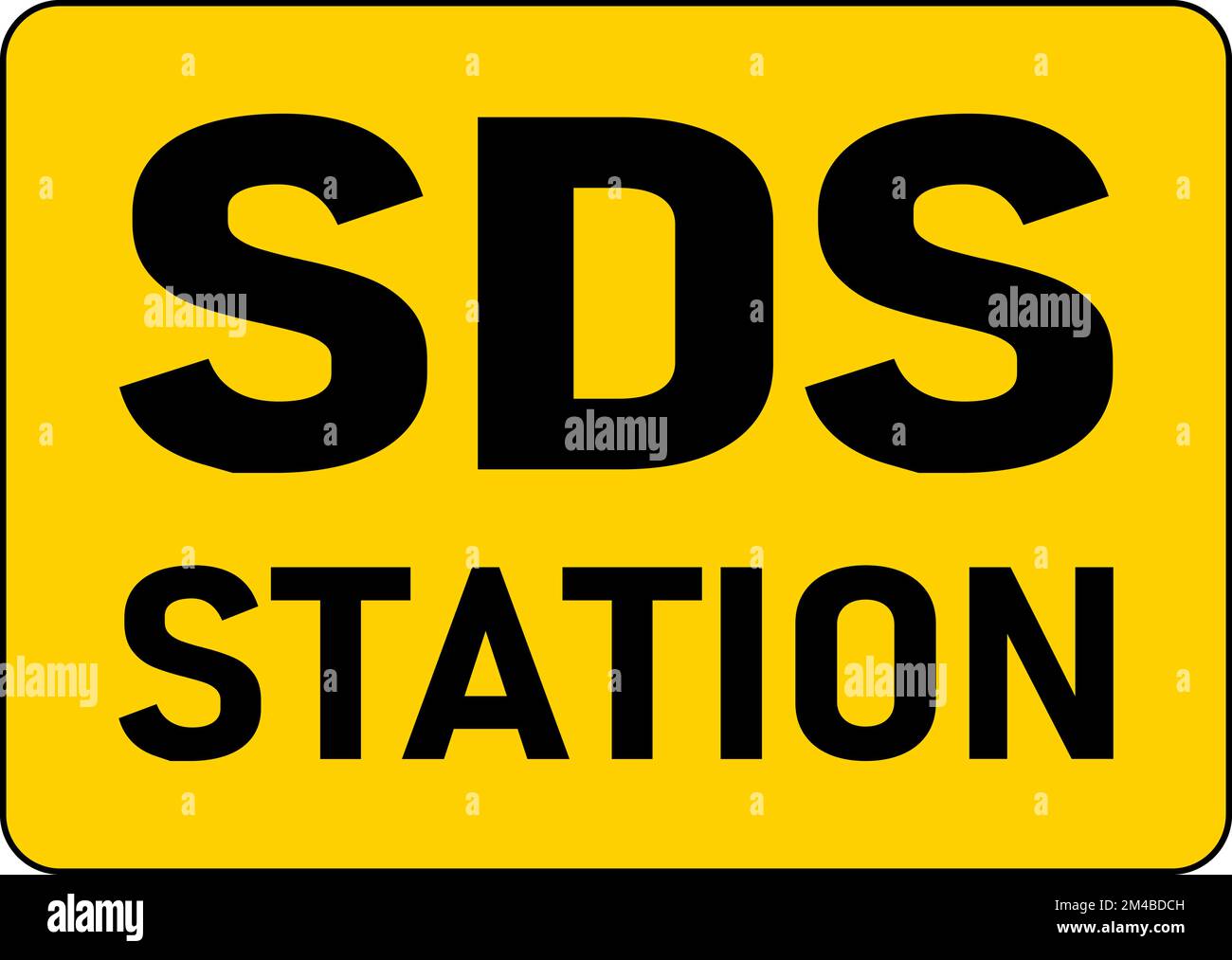 Simbolo SDS Station Sign su sfondo bianco Illustrazione Vettoriale