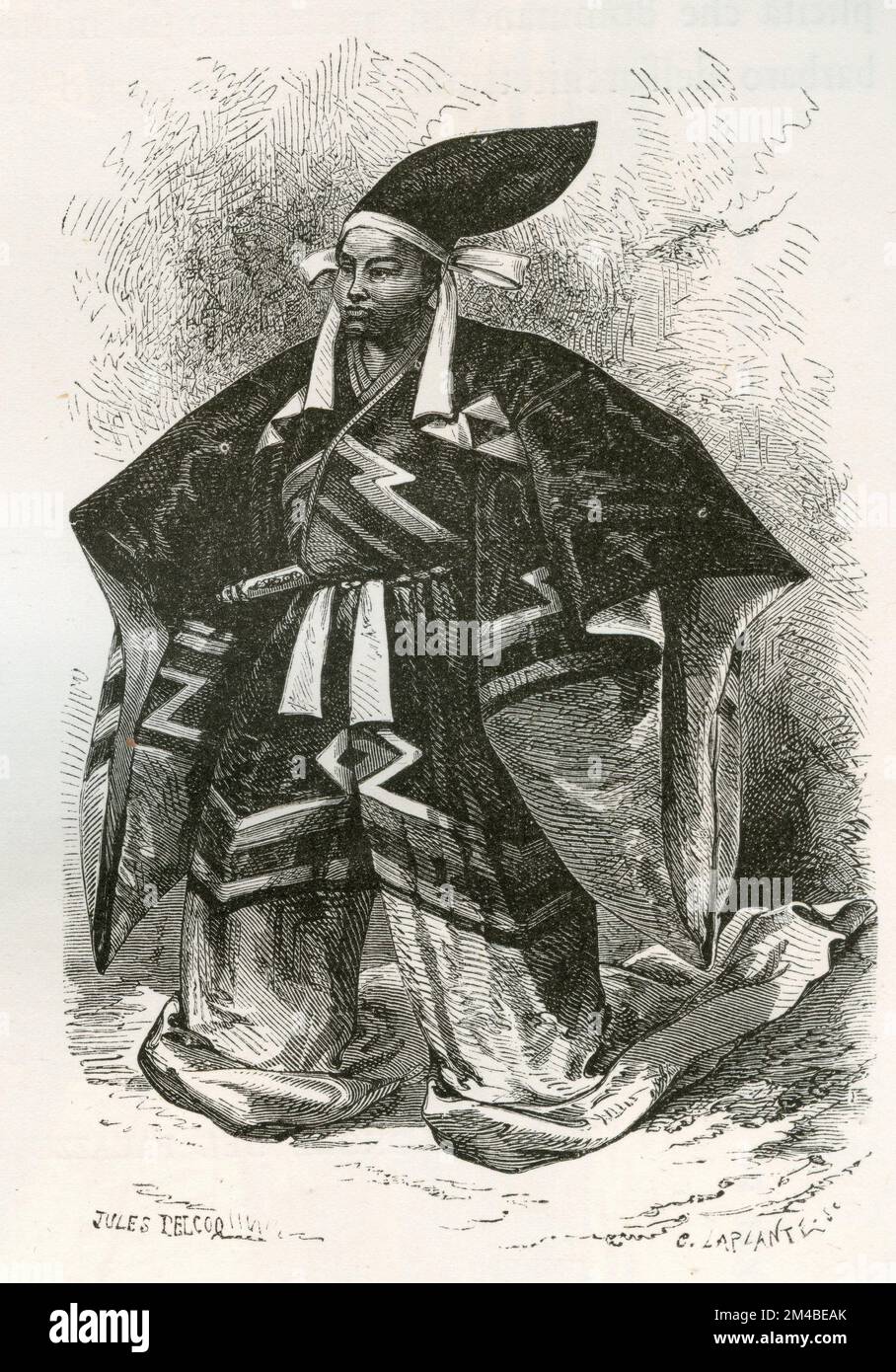 Un Kuge in costume di corte, Giappone, illustrazione 1871 Foto Stock