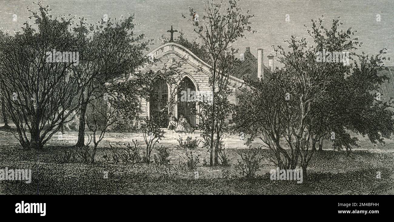 Cappella della legazione francese a Pechino, Cina, illustrazione 1871 Foto Stock