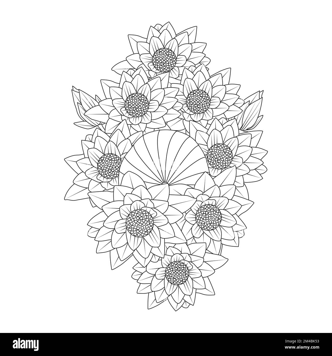 fiore di giglio d'acqua colorazione pagina di semplicità artistica disegnata con fiore di fiore su sfondo isolato Illustrazione Vettoriale