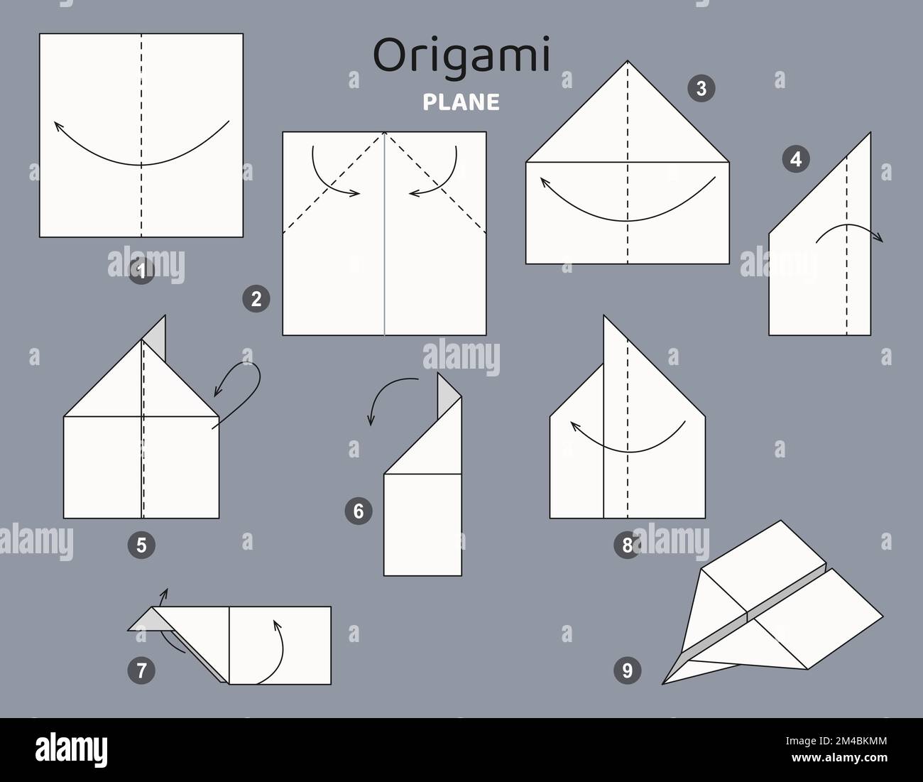 Tutorial Origami. Piano Origami per bambini Immagine e Vettoriale - Alamy