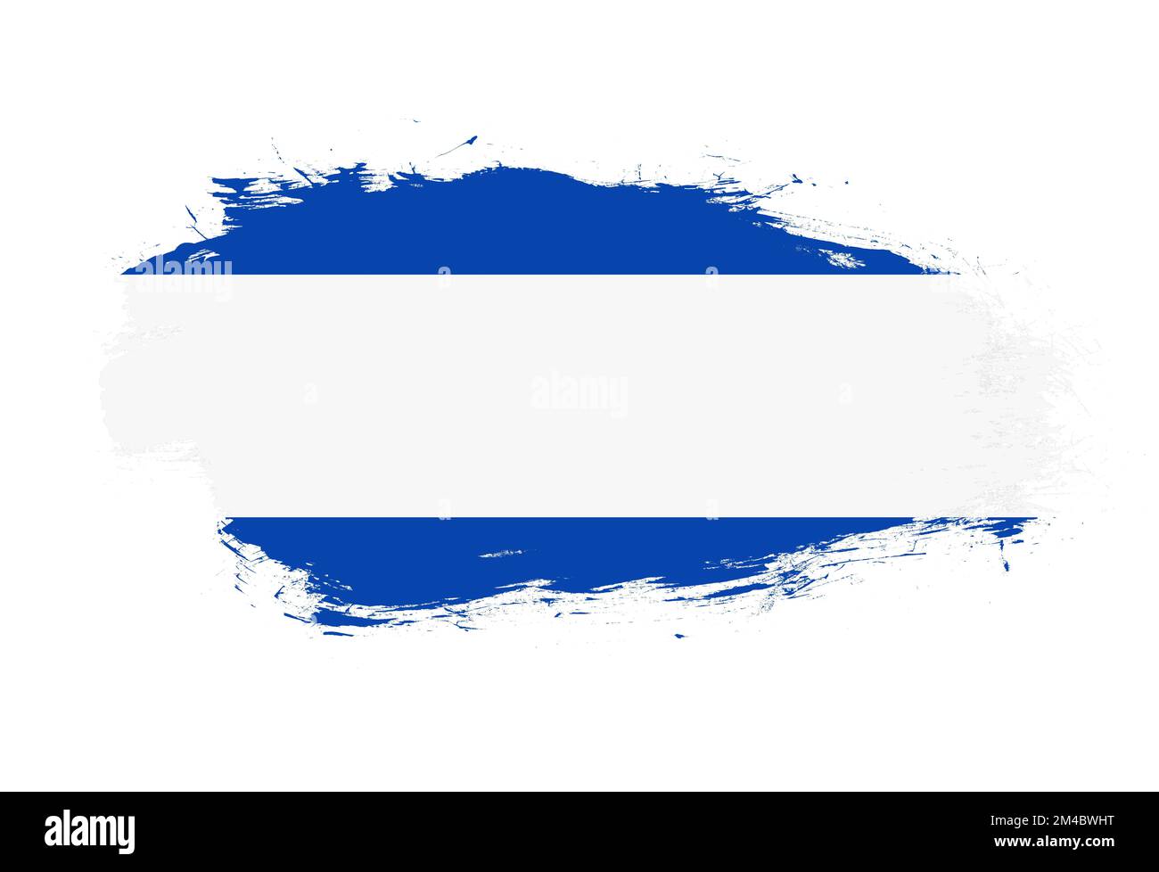 Bandiera di El salvador su sfondo bianco pennello tratto Foto Stock