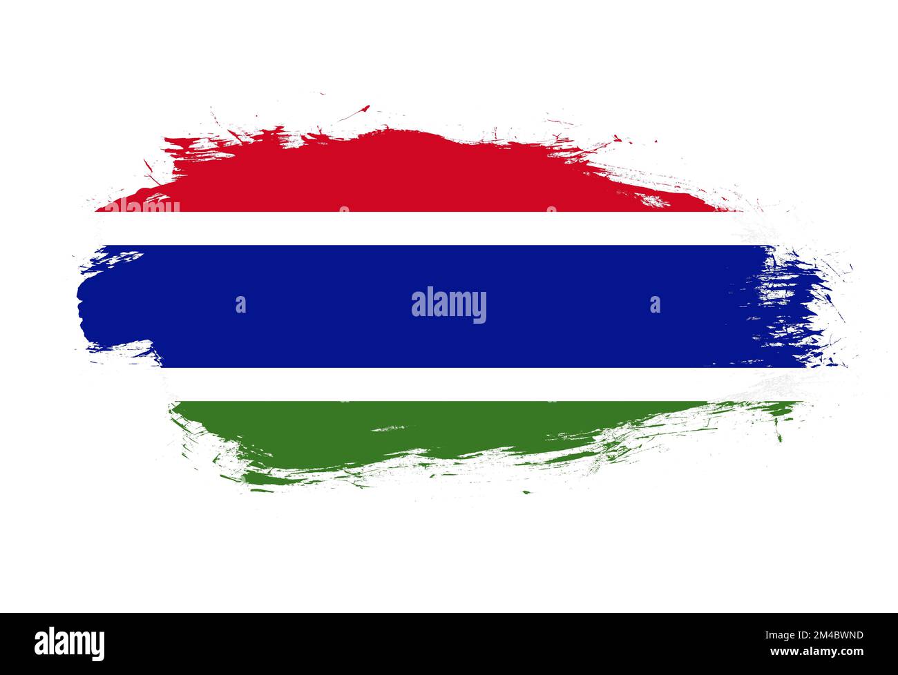 Bandiera della gambia sullo sfondo bianco del pennello Foto Stock