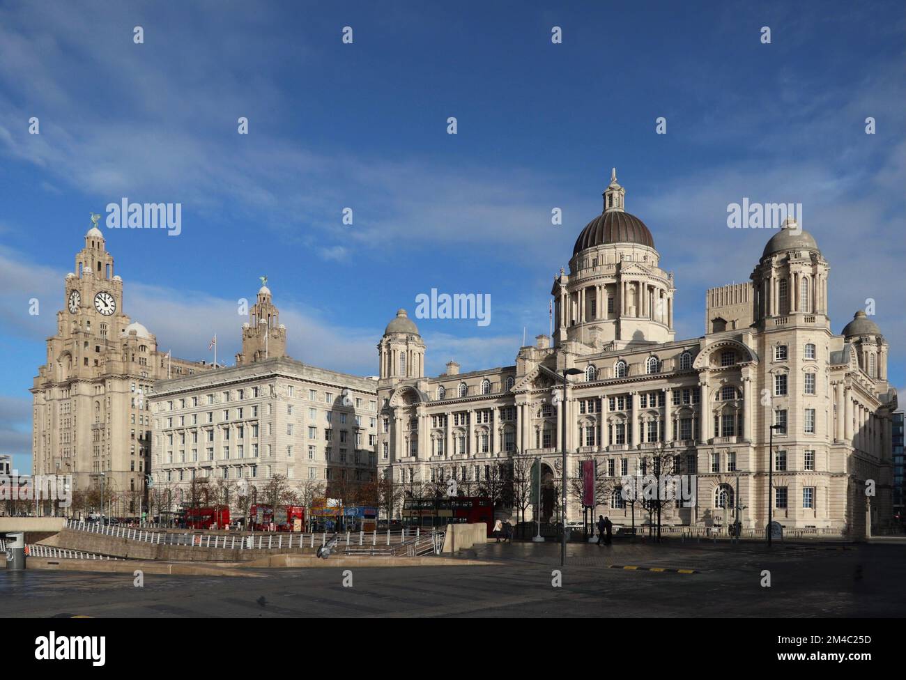 The Three Graces on Liverpool Warefront Foto Stock