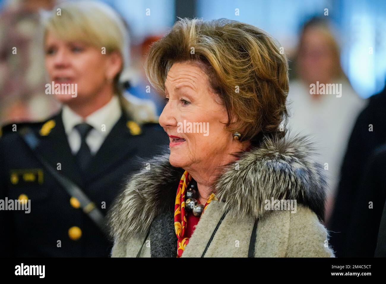 Lørenskog 20221220.la clinica per bambini e giovani dell'ospedale di Ahus riceve una visita di Natale dalla Regina Sonja. Foto: Beate Oma Dahle / NTB Foto Stock