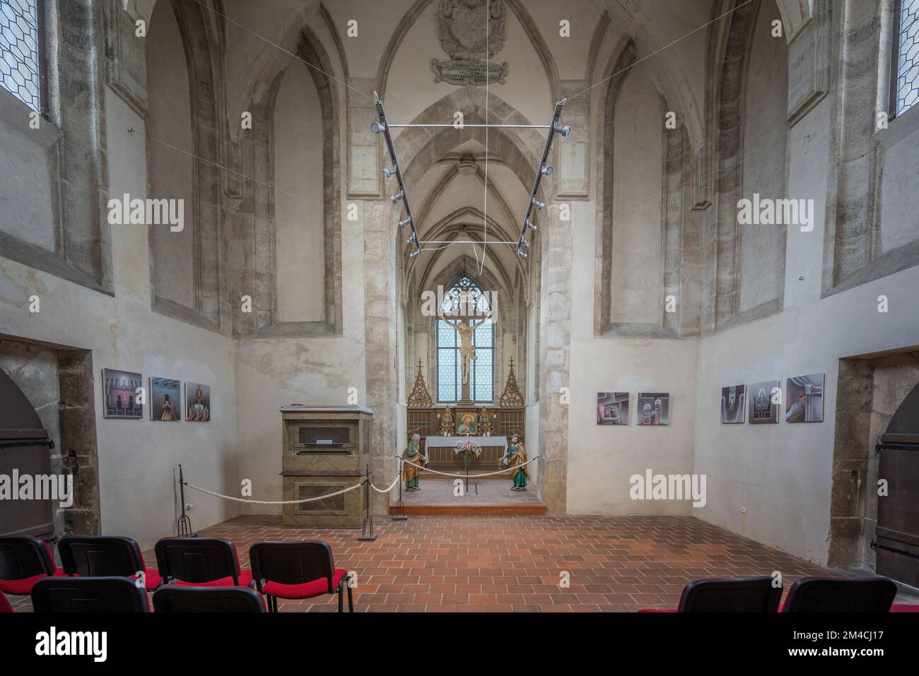 Interno della cappella dell'Ossario di Sedlec - Kutna Hora, Repubblica Ceca Foto Stock