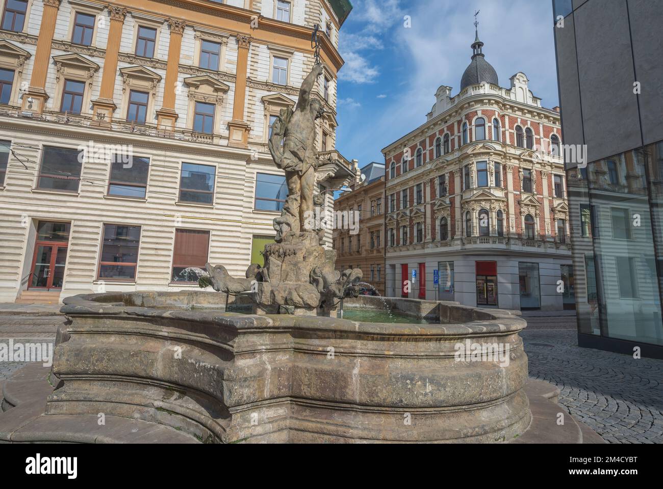 Fontana del mercurio - Olomouc, Repubblica Ceca Foto Stock