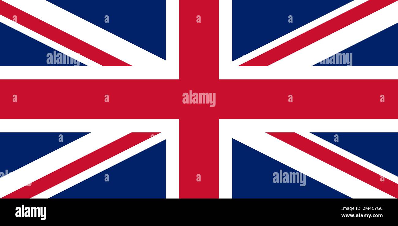 Gran Bretagna, bandiera del Regno Unito Bandiera con proporzioni e colori reali. Bandiera del martinetto di Unione. Illustrazione vettoriale Illustrazione Vettoriale
