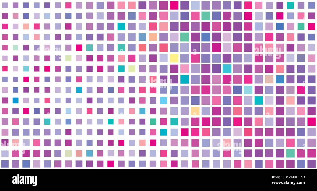 Sfondo astratto tessellato con piccoli quadrati multicolore. Mosaico grafico vettoriale colorato. Colori CMYK Illustrazione Vettoriale