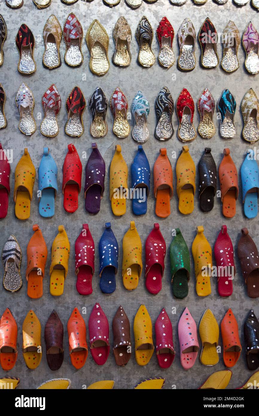 Pantofole, Marrakech, Marocco Foto Stock