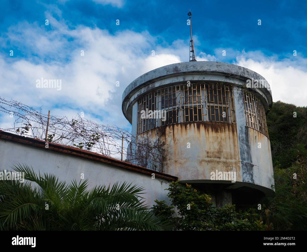 Guardia torre in prigione abbandonata, Green Island Foto Stock