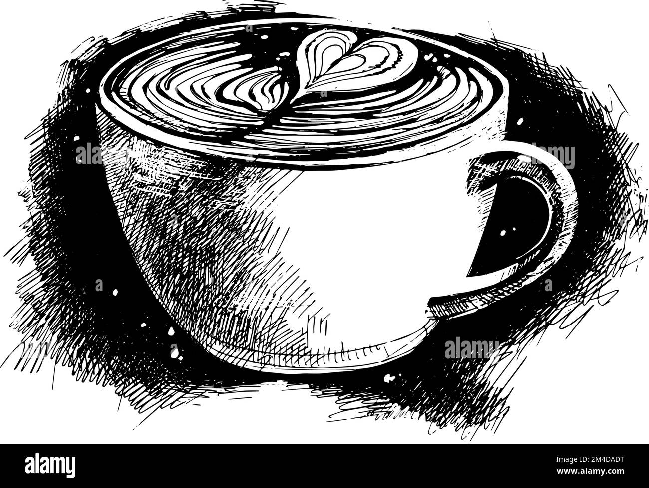 Disegna la tazza di caffè. Disegnato a mano. Illustrazione vettoriale. Illustrazione Vettoriale