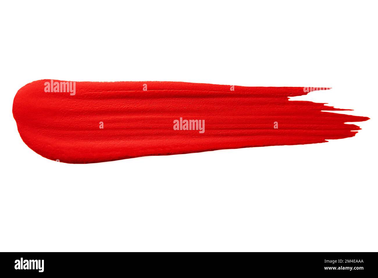 texture brushstroke di colore rosso su sfondo bianco isolato Foto Stock