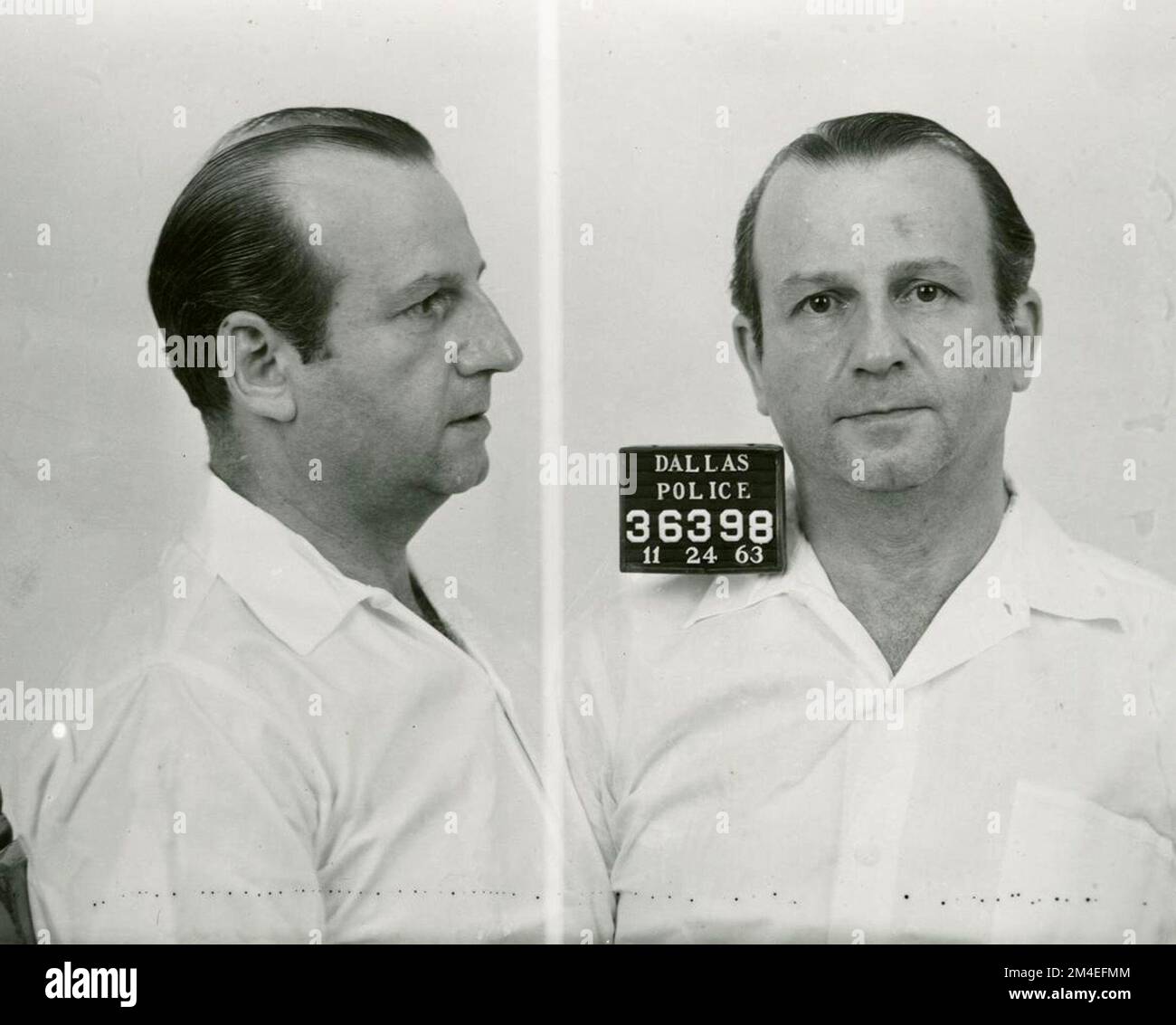 Mugshot di Jack Ruby prese il 11 novembre 1963, dopo il suo arresto per aver ucciso Lee Harvey Oswald. Foto Stock