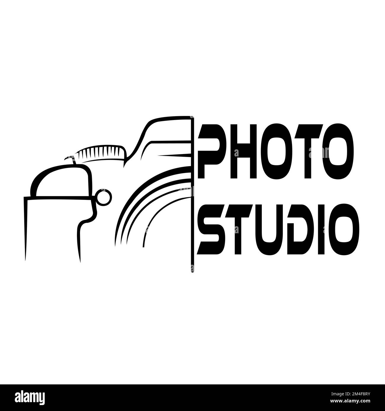 Logotipo fotografico. Fotografia minimalista logo Concept.EPS 10 Illustrazione Vettoriale