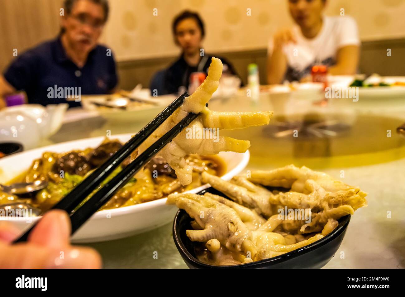 Ristorante cinese, Chicken Feet, Hong Kong, Cina. Foto Stock