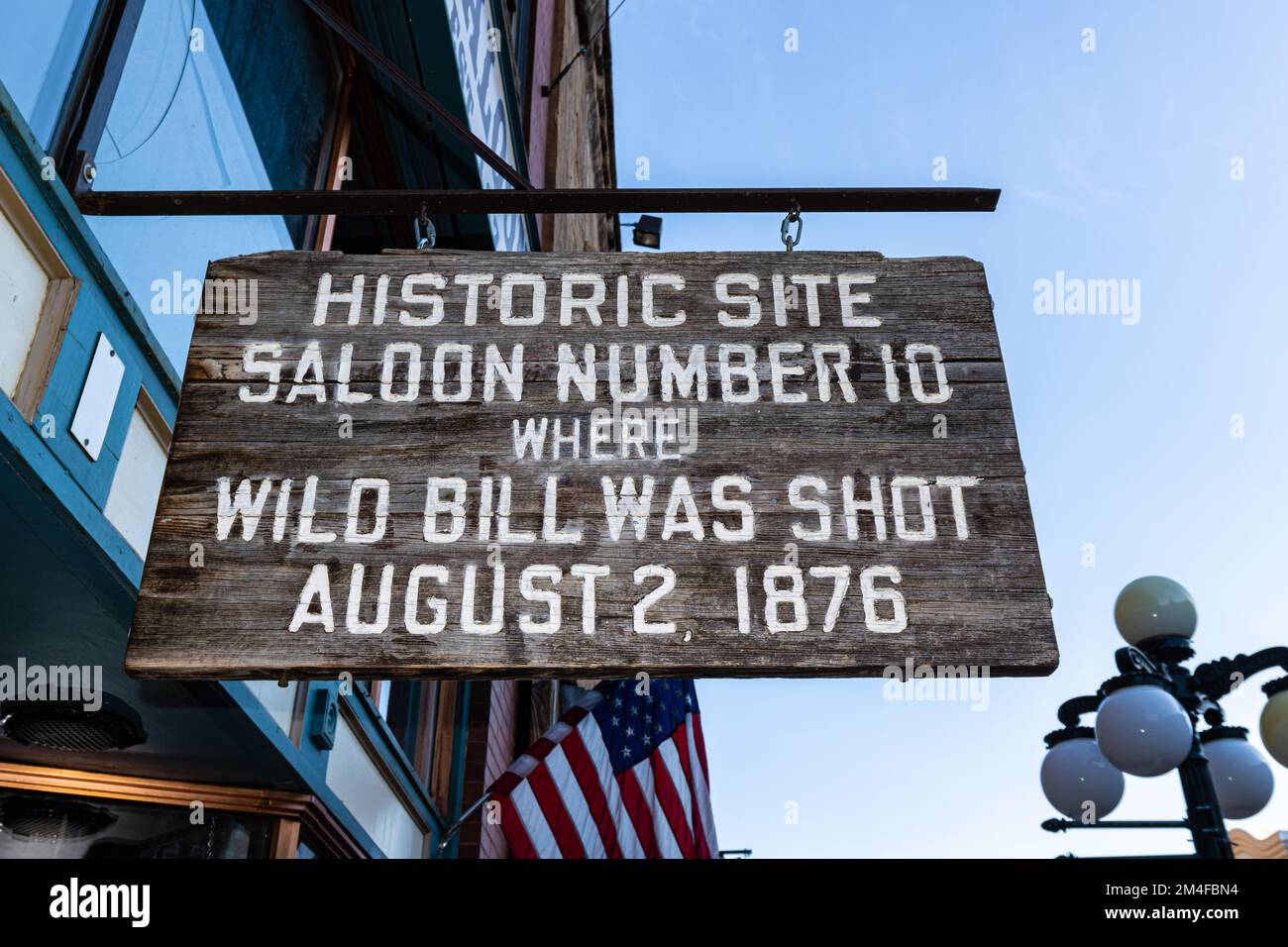 Old Western Saloon dove è stato ucciso Wild Bill Hickok, Deadwood, South Dakota, USA Foto Stock