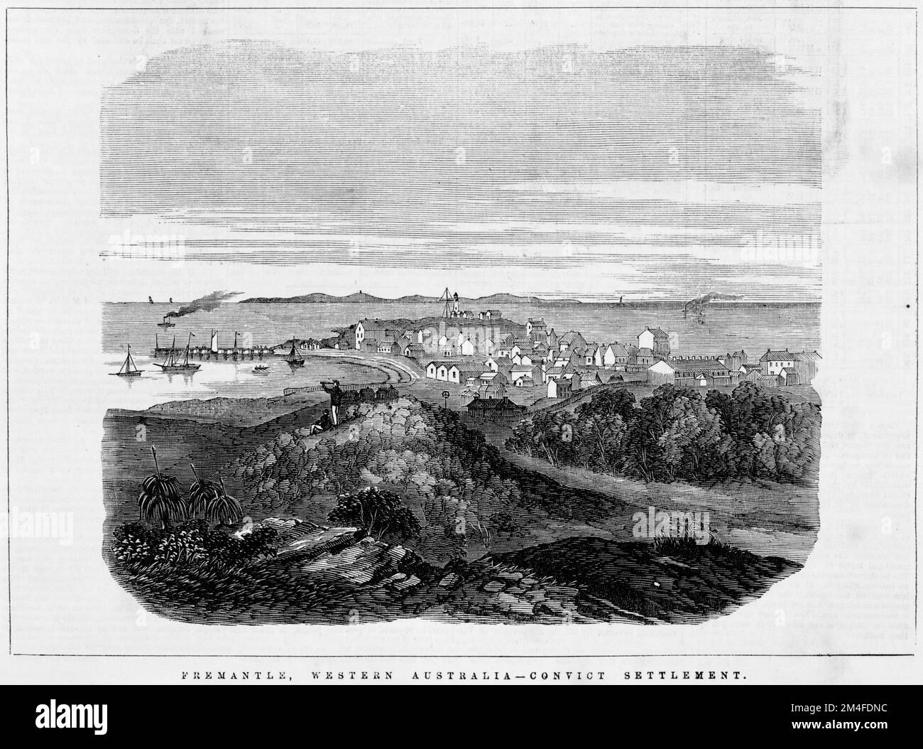 Fremantle, Australia Occidentale - Convict Settlement. 1863. Foto Stock