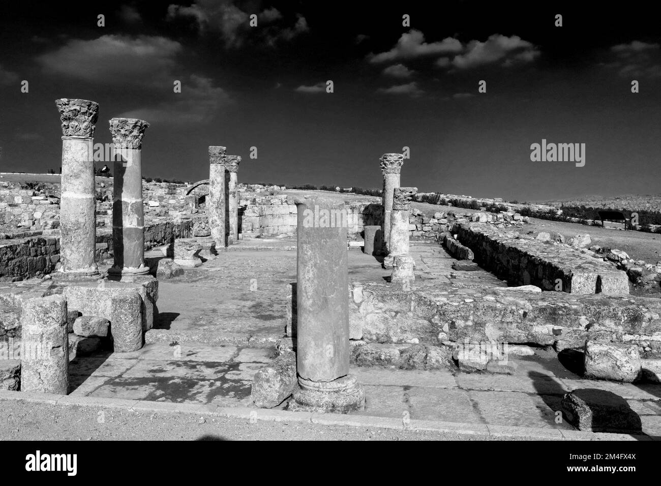 La chiesa bizantina nella Cittadella, città di Amman, Giordania, Medio Oriente Foto Stock