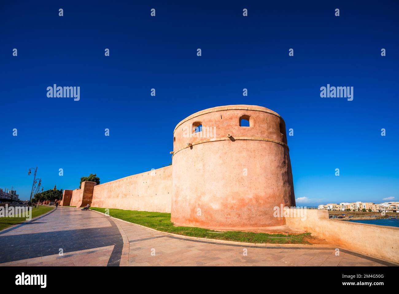Le mura di Rabat sono note come Borj Sidi Makhlouf, la capitale del Marocco Foto Stock