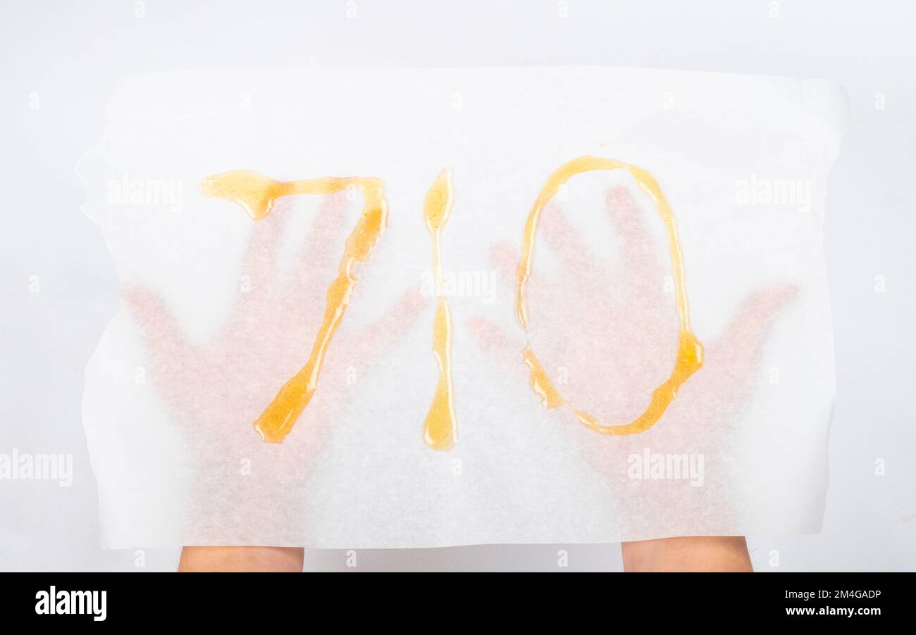 giornata mondiale della cera di cannabis 710, fumando dab. Foto Stock