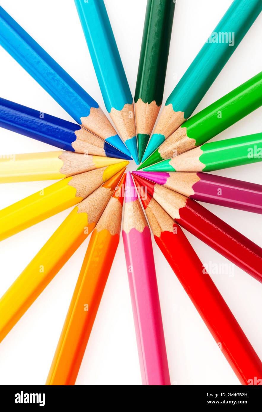 matita colorata, a forma di stella, ritagliata Foto Stock