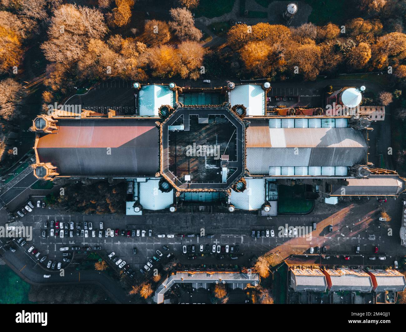 Cattedrale di Liverpool a Liverpool, Inghilterra dal drone Foto Stock