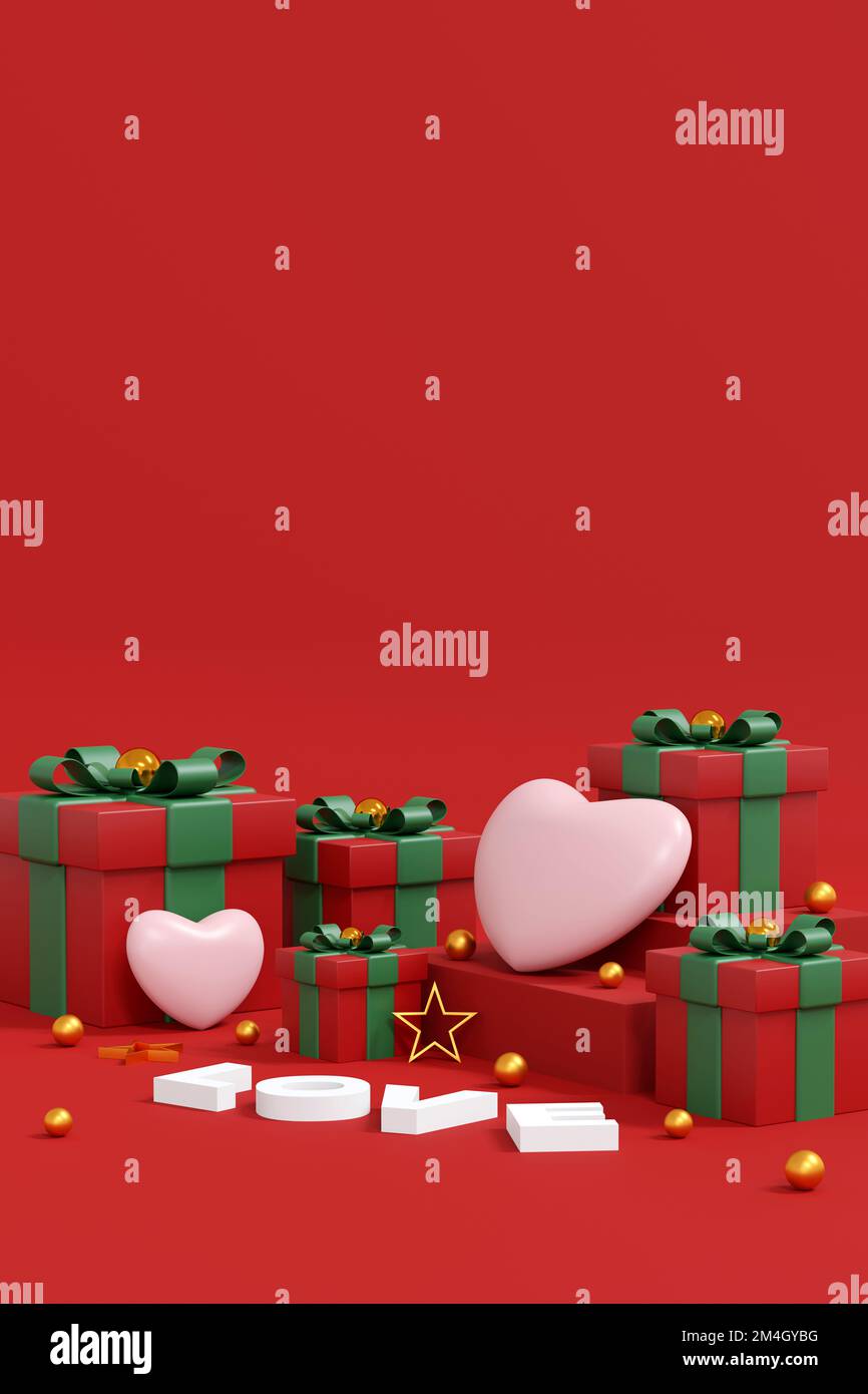Sfondo di San Valentino. Sfondo astratto stile minimale per la presentazione del prodotto a marchio il giorno di San Valentino. mockup e template scena con s vuoti Foto Stock