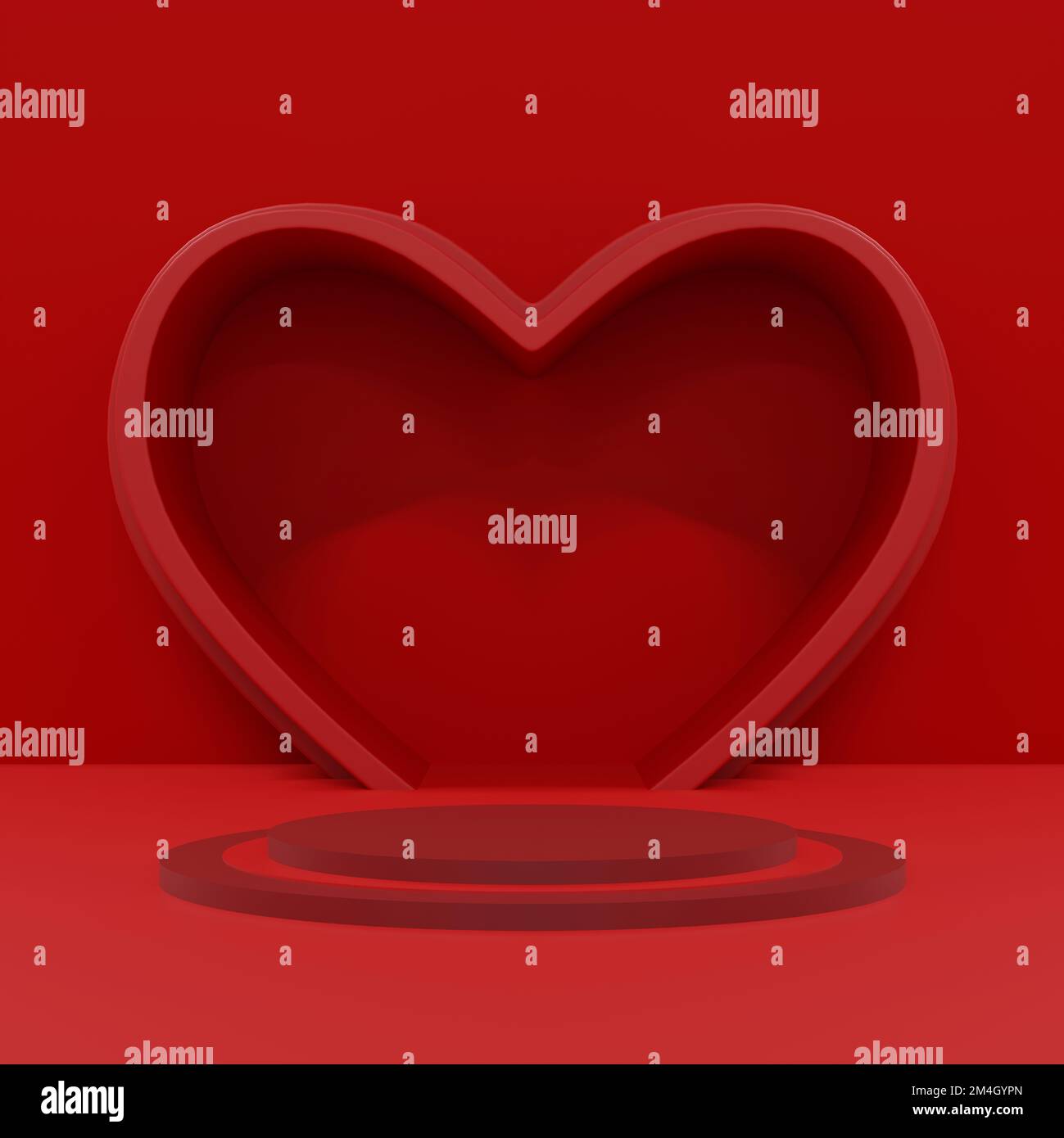 Sfondo di San Valentino. Sfondo astratto stile minimale per la presentazione del prodotto a marchio il giorno di San Valentino. mockup e template scena con s vuoti Foto Stock