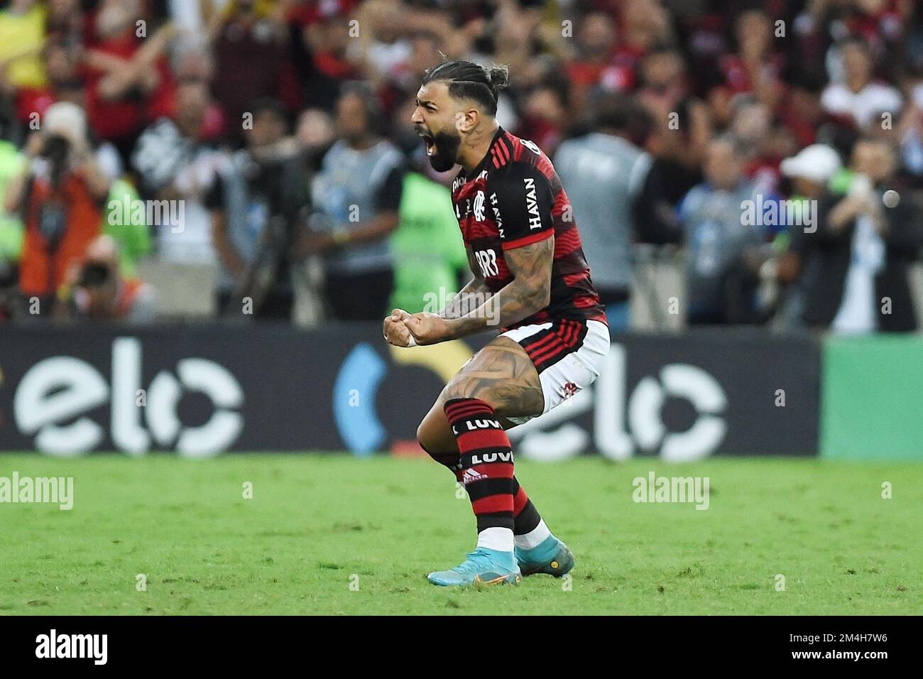 Rio de Janeiro, Brasile, 19 ottobre 2022. Il calciatore Gabriel Gabigol della squadra flamengo, durante la partita Flamengo x Corinthians, per la coppa finale o Foto Stock