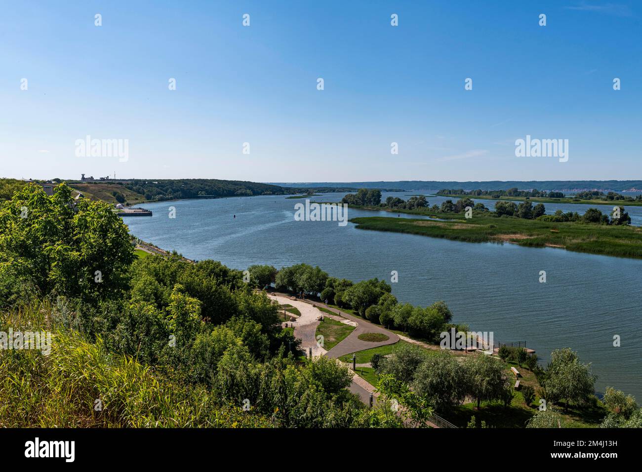 Si affaccia sul Volga, sito patrimonio dell'umanità dell'UNESCO di Bolgar, Repubblica di Tartastan, Russia Foto Stock