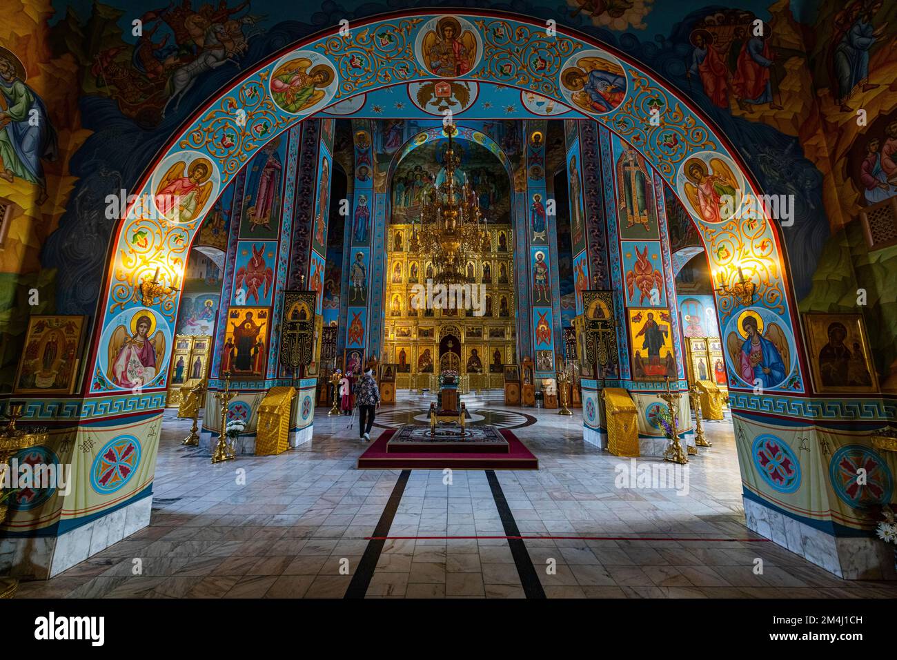 Interno della Cattedrale Abakan della Trasfigurazione, Abakan, Repubblica di Khakassia, Russia Foto Stock