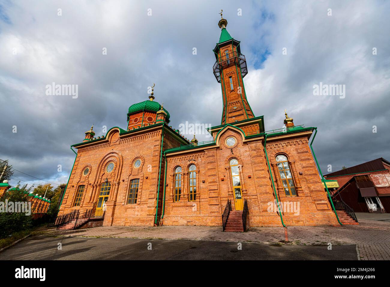 Moschea rossa, Tomsk, Tomsk Oblast, Russia Foto Stock