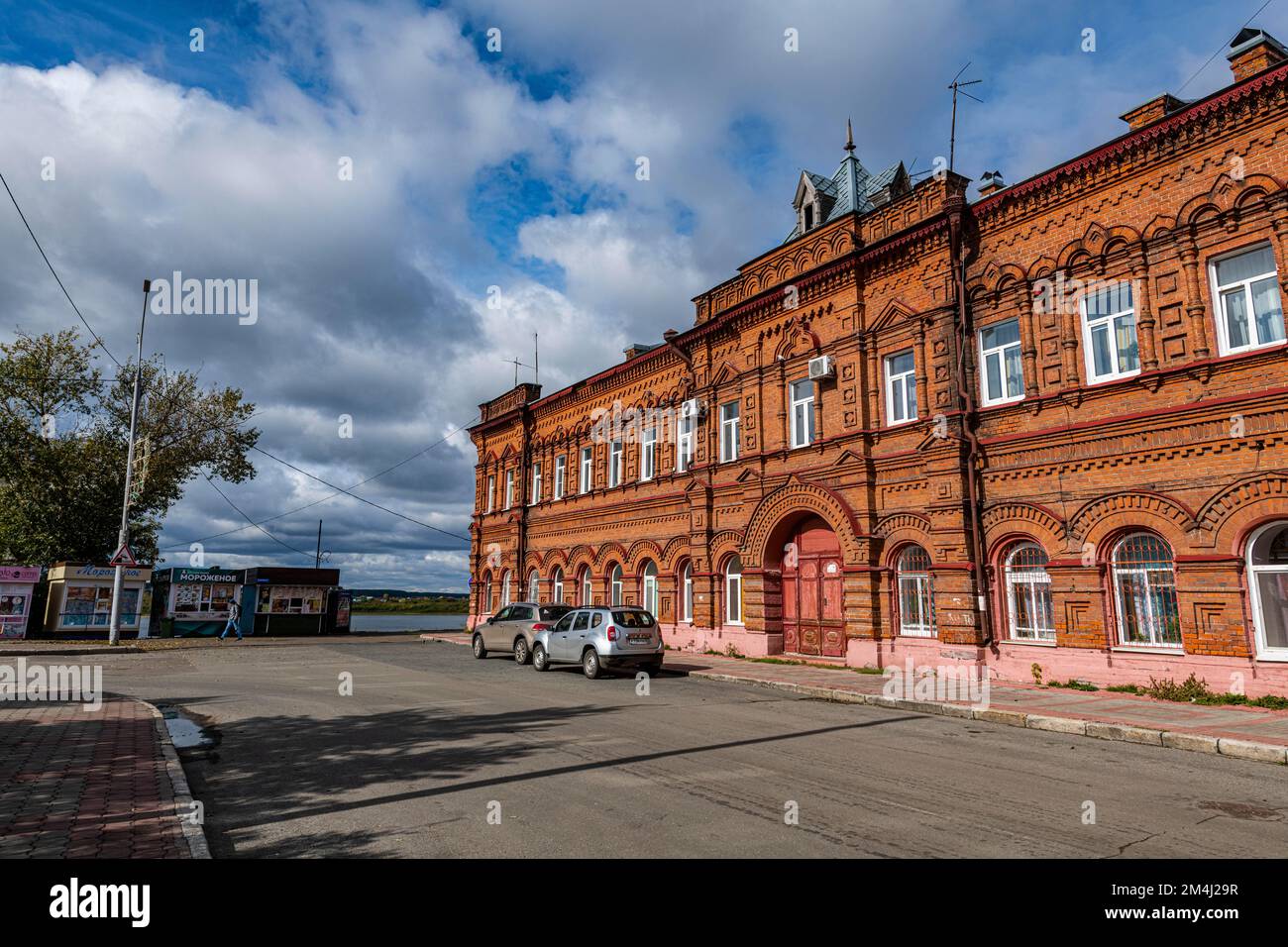Casa storica, Tomsk, Tomsk Oblast, Russia Foto Stock
