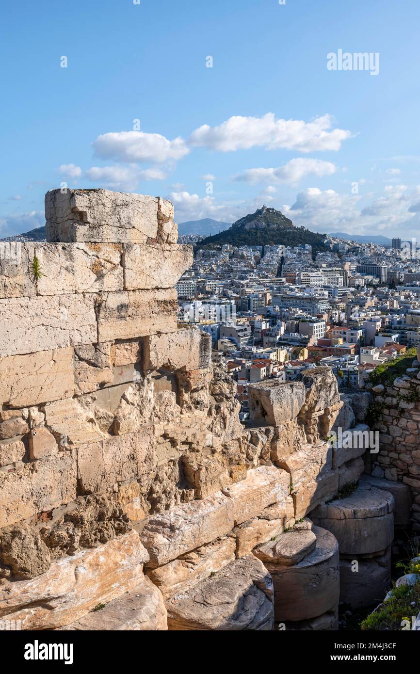Rovine, Acropoli, Atene, Grecia Foto Stock