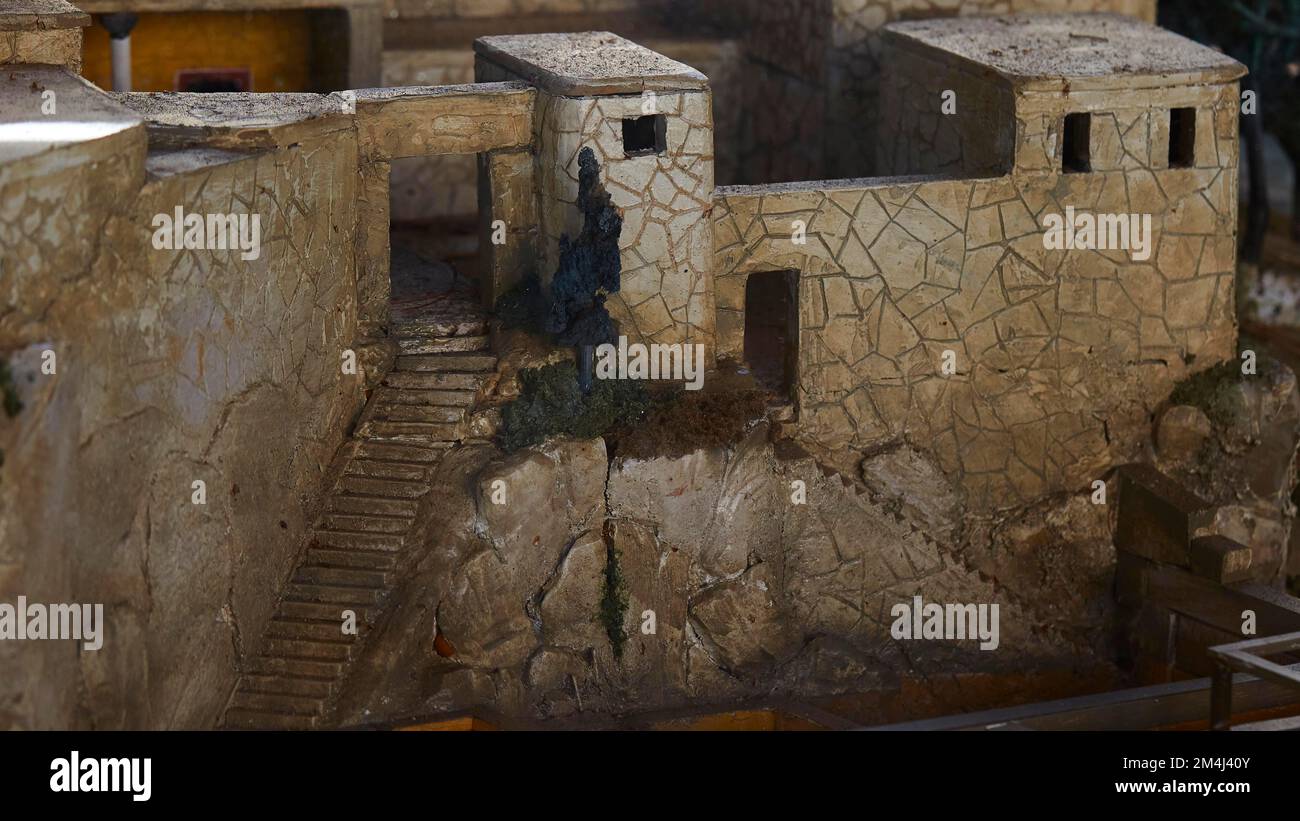 Modello del Palazzo di Ulisse, villaggio di Stavros, Isola di Ithaca, Isole IONIE, Grecia Foto Stock