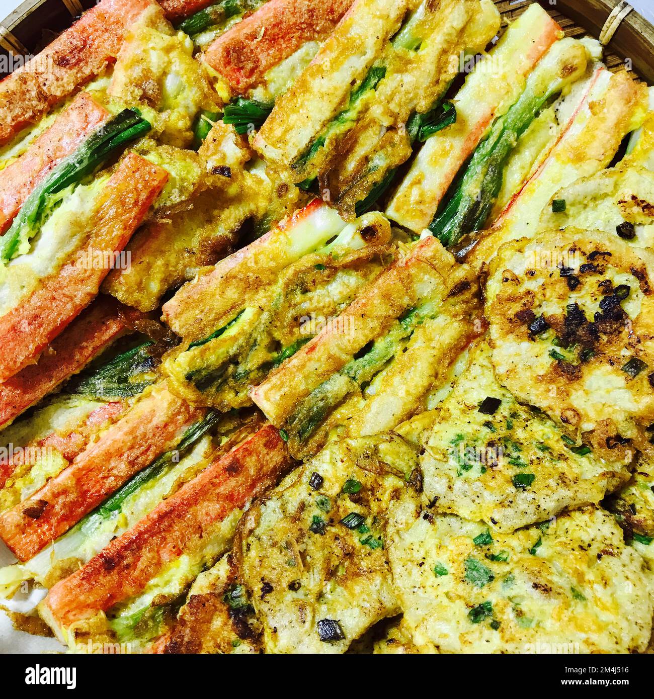 Vari Jeon in vacanze coreane, cultura alimentare coreana Foto Stock