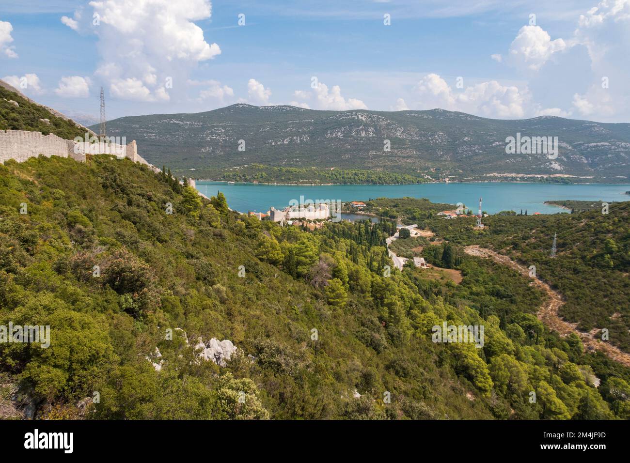 Le mura di Ston e Mali Ston in Croazia in Europa Foto Stock