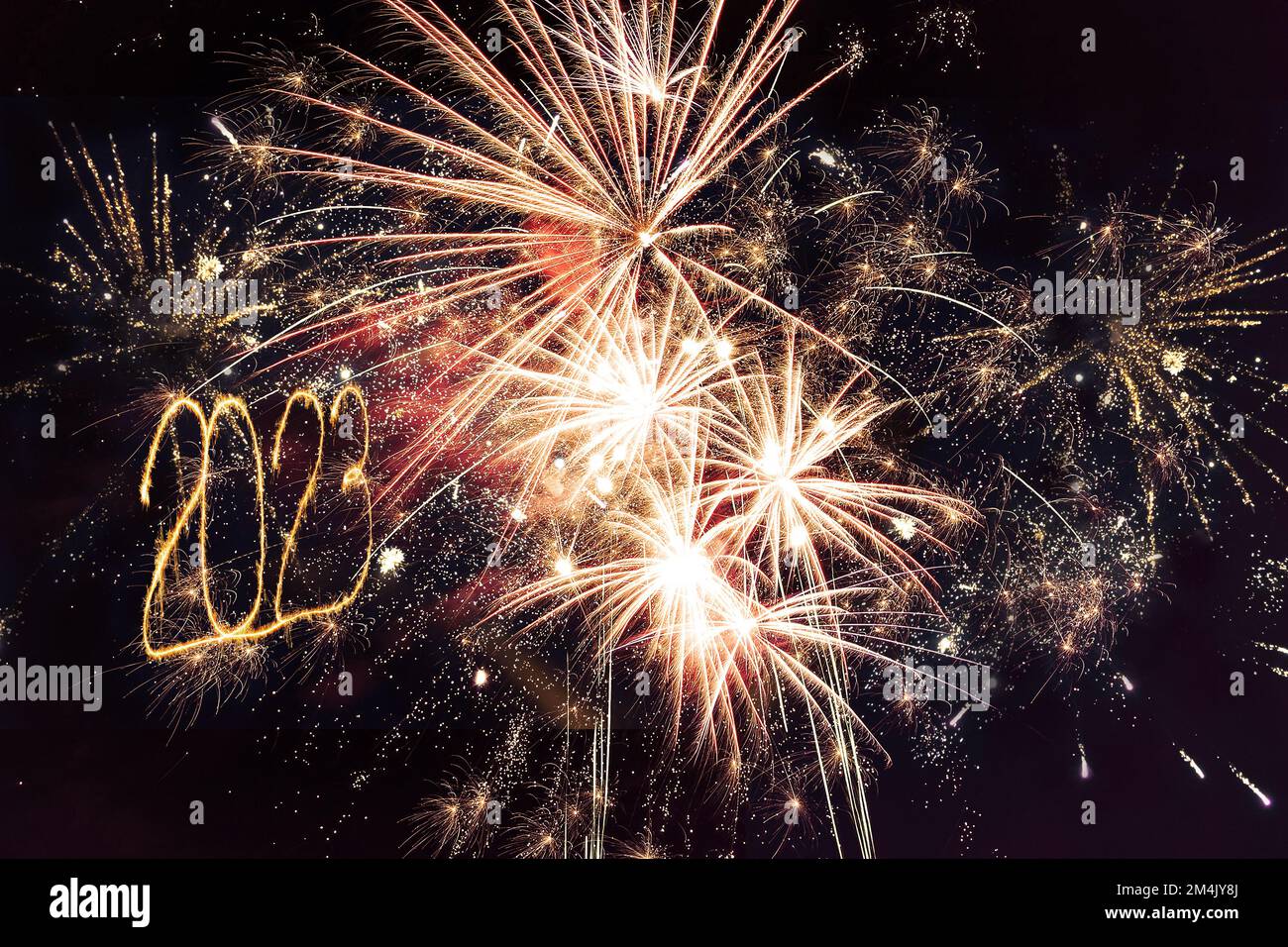 Fuochi d'artificio di Capodanno 2023 Foto Stock