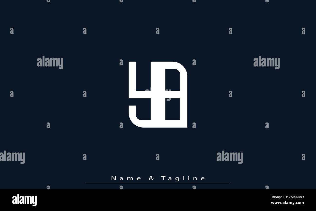 Lettere alfabetiche iniziali logo monogramma YB , DI Illustrazione Vettoriale