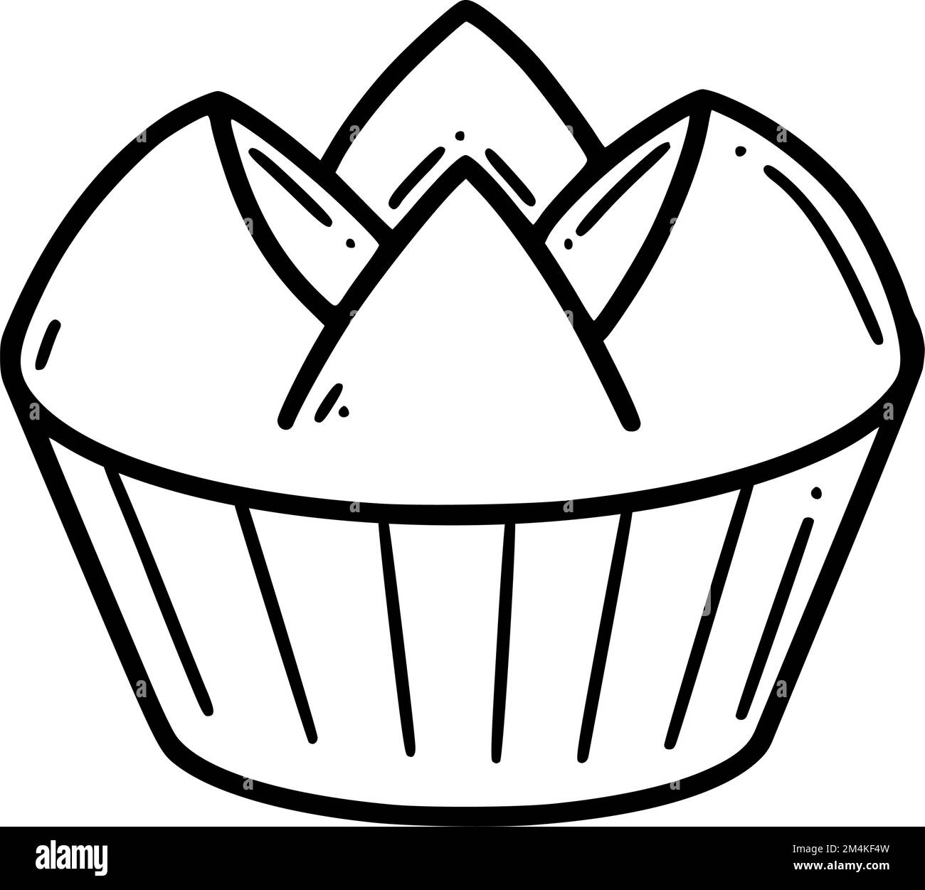 Fa gao, illustrazione vettoriale della torta di fortuna cinese. Dessert cinese di Capodanno in stile doodle. Illustrazione Vettoriale