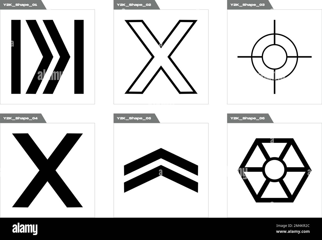 Elementi futuristici retrò per il design. Rave psichedelico retrò futuristico set. Elementi cyberpunk. Illustrazione Vettoriale