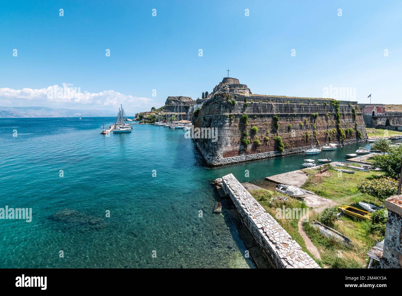 Vecchia fortezza di Corfù, Grecia. Foto Stock
