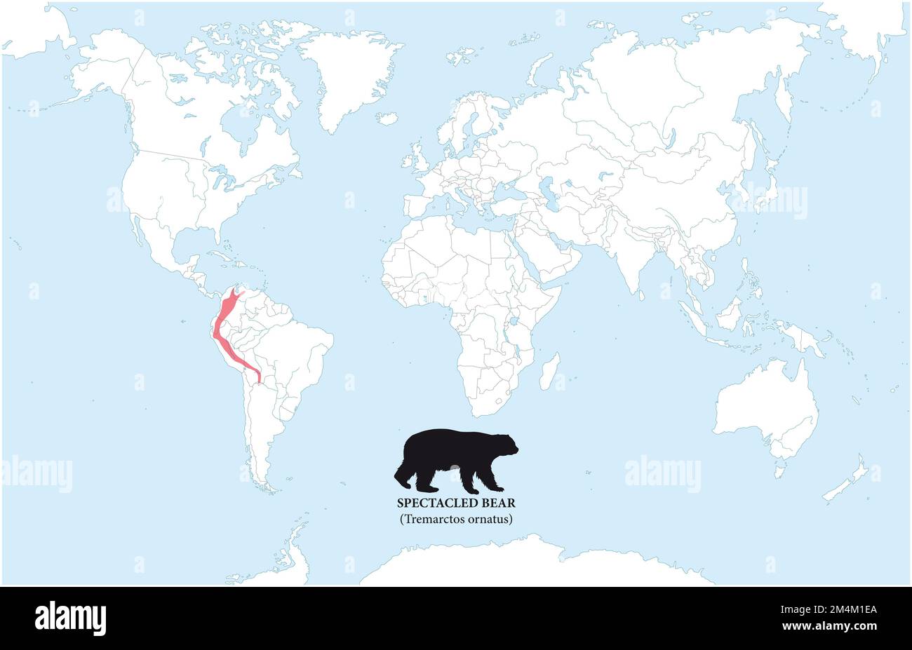 Mappa della distribuzione e dell'habitat dell'orso Foto Stock