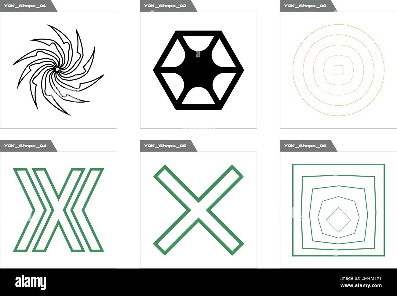 Set di risorse grafiche vettoriali. Risorse grafiche straordinarie. Elementi cyberpunk. Illustrazione Vettoriale