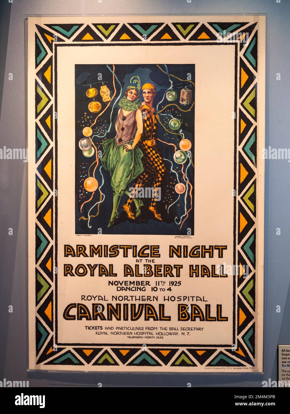 Poster notturno di armistizio per una palla di Carnevale alla Royal Albert Hall nel novembre 1925, Imperial War Museum, Londra, Regno Unito. Foto Stock