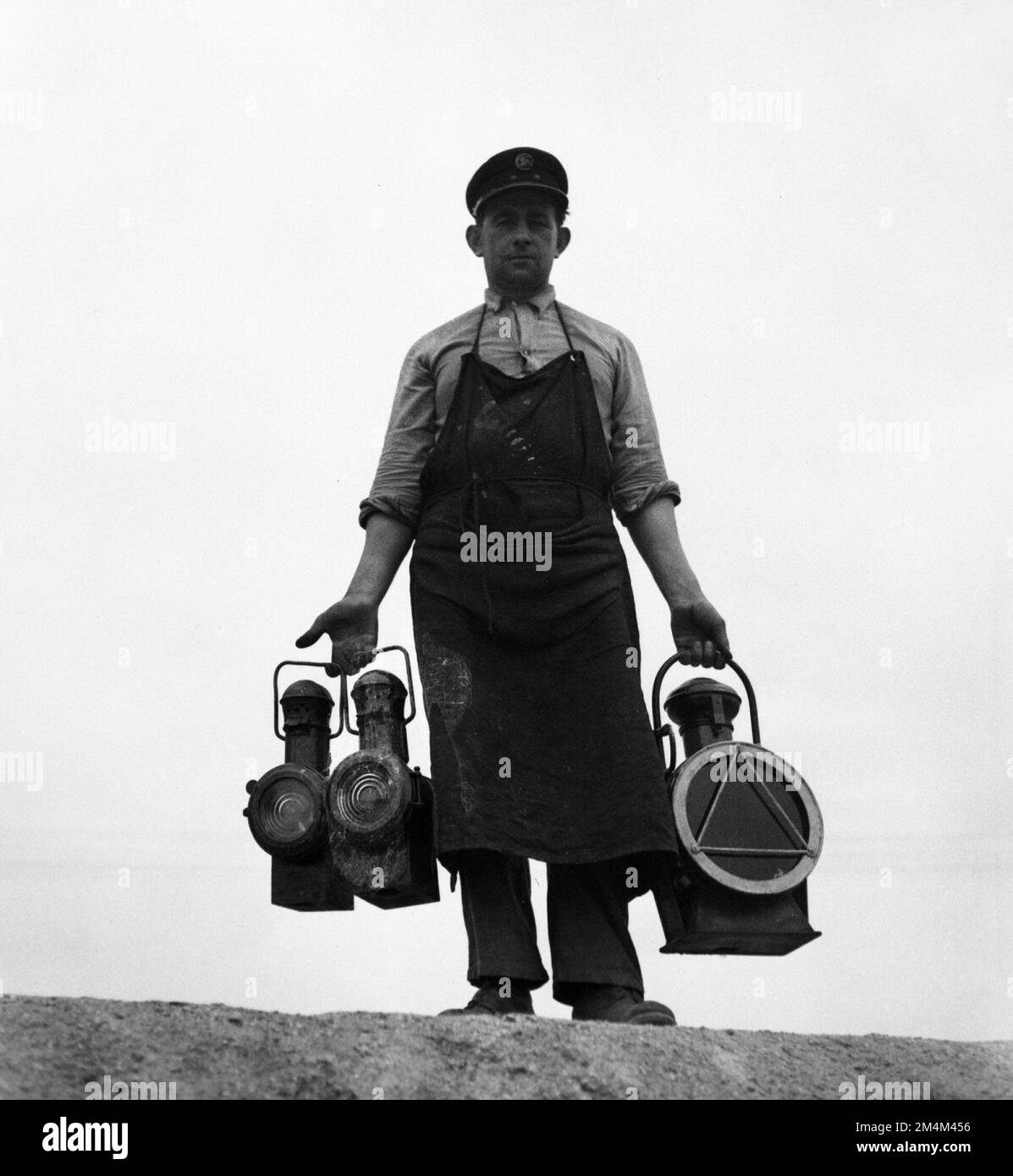 Ferrovie/Gare St. Lazare - lavoratori ferroviari. Fotografie dei programmi di Marshall Plan, mostre e personale Foto Stock