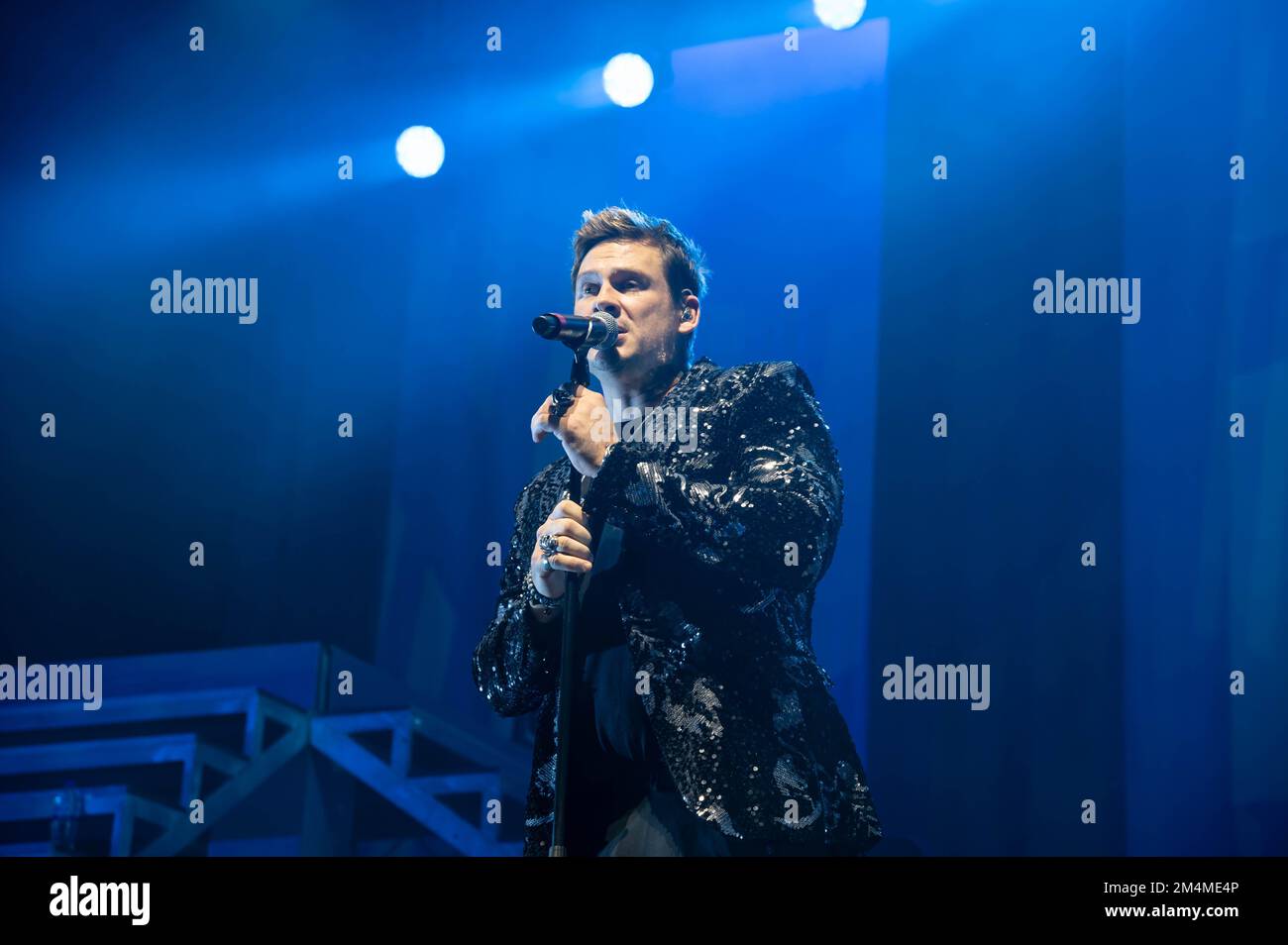 Lee Ryan di Blue si esibisce all'OVO Hydro Glasgow il 19th dicembre 2022 Foto Stock